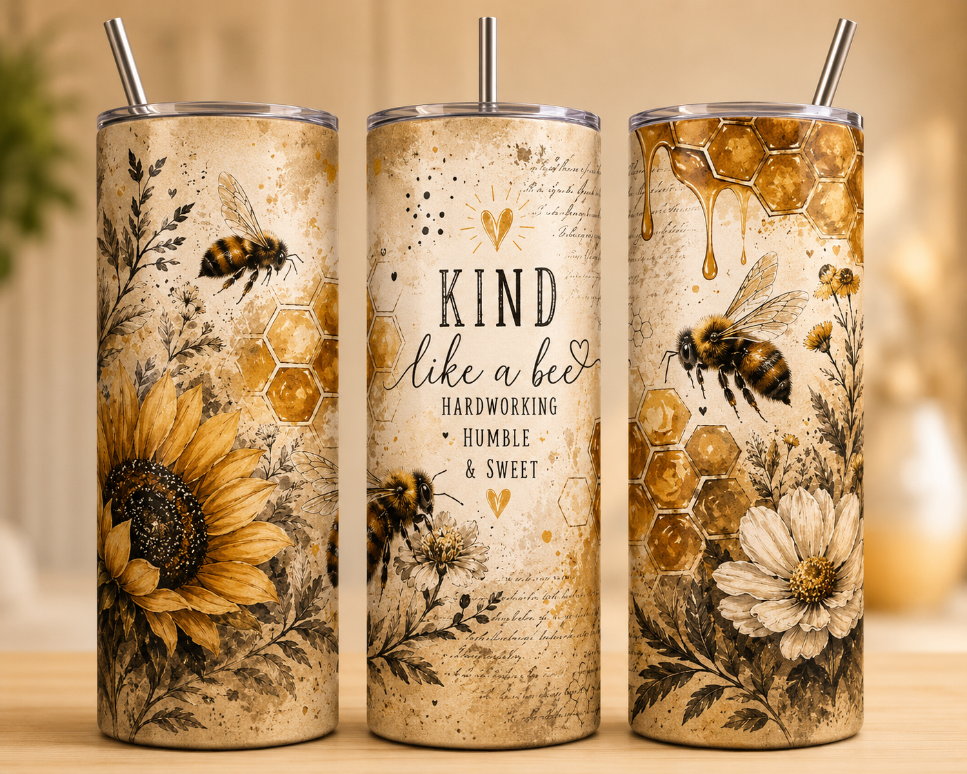 Tumbler 600ml - Kind like a bee hardworking, humble & sweet