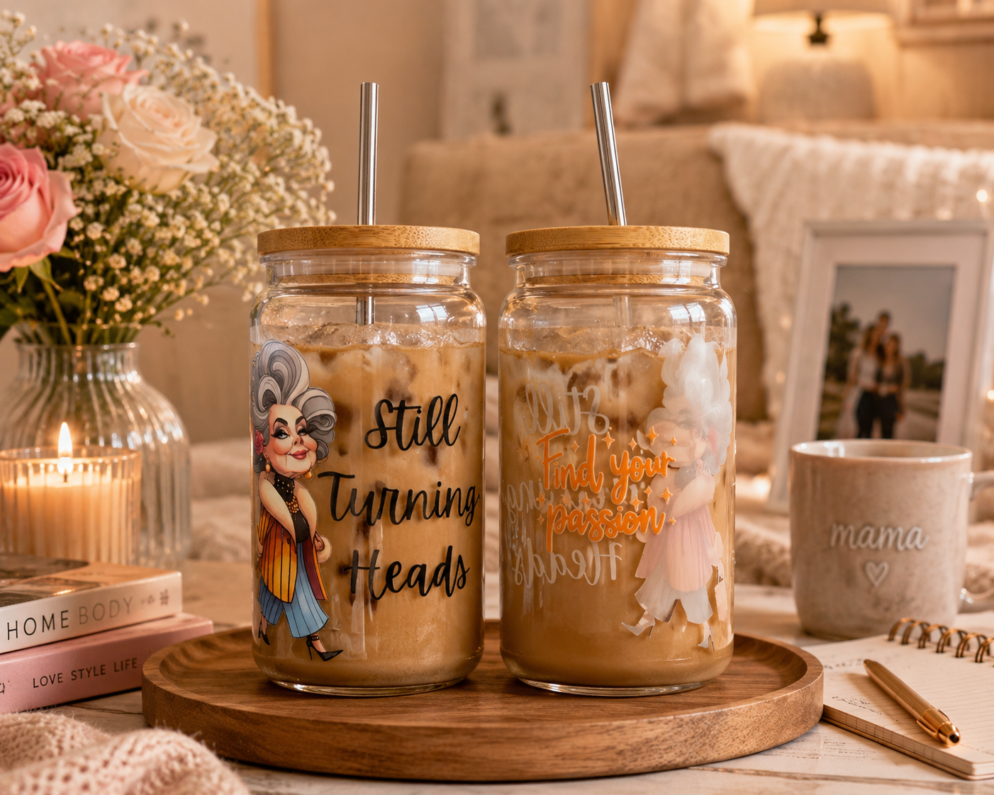 Dryckesglas med bambulock & sugrör – Still turning heads