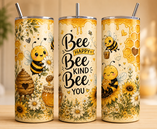 Tumbler 600ml - Bee happy bee kind bee you