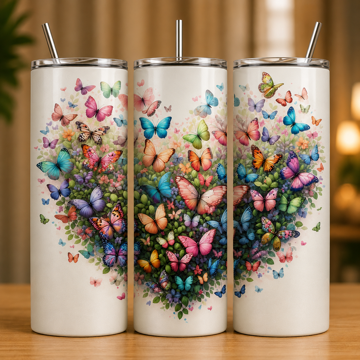 Tumbler 600ml - Butterfly heart